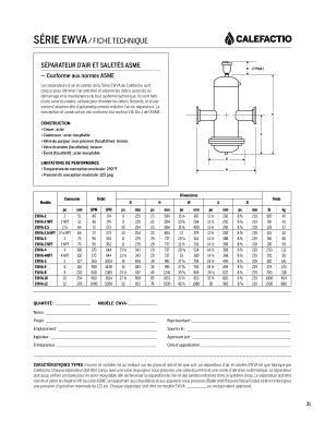 Remplissable En Ligne Srie Ewva Fiche Technique Sparateur Dair Et