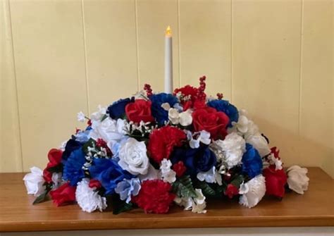 Red White And Blue Patriotic Centerpiece Etsy