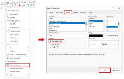 Excel Durchstreichen Von Zellinhalten PCtipps De