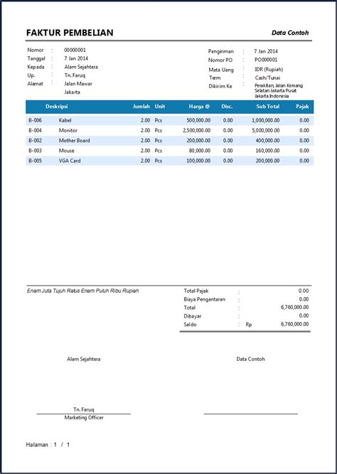 Detail Contoh Faktur Pembelian Barang Koleksi Nomer 8
