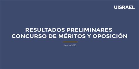 Informe De Resultados Preliminares Concurso P Blico De M Ritos Y