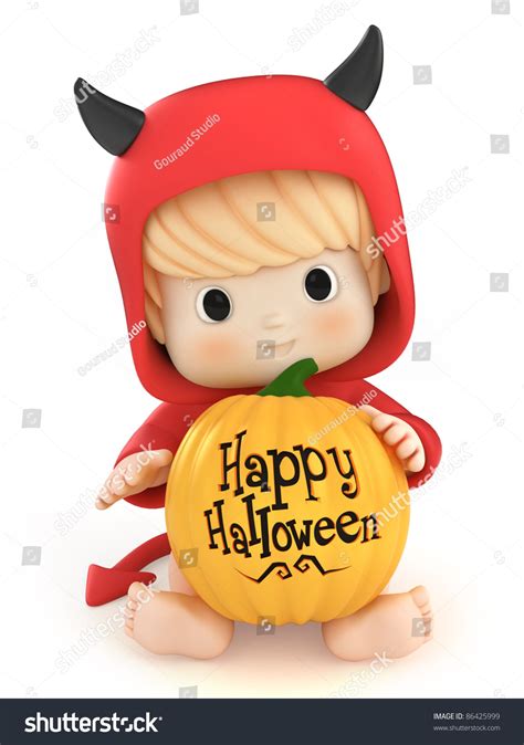 3d Render Baby Devil Costume Stock Illustration 86425999