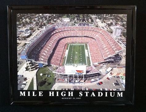 Amazon.com: Denver Broncos Old Mile High Stadium Aerial Photo Framed ...