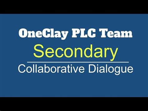 Sec Oneclay Plc Team Collaborative Dialogue Youtube