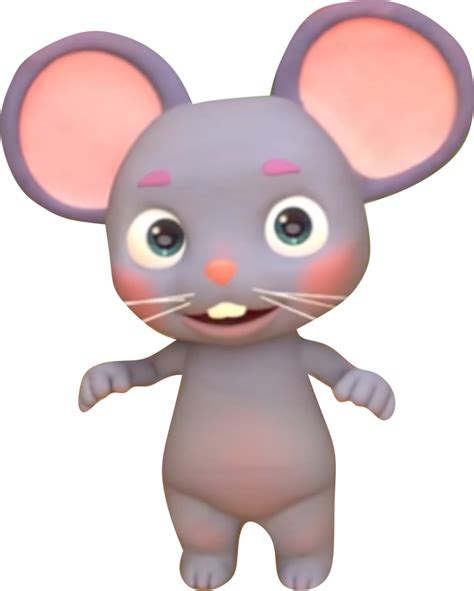 A Cartoon Mouse With Big Ears Standing In Front Of A White Background