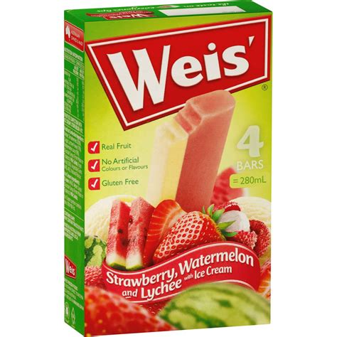 Weis Strawberry Watermelon And Lychee Bar 4 Pack Woolworths