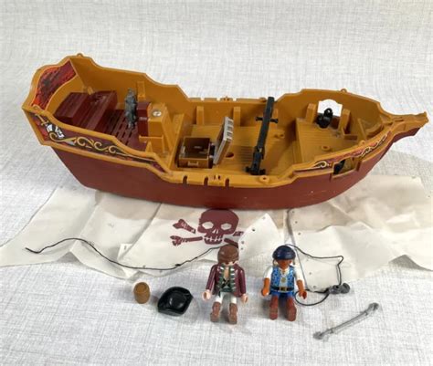 PLAYMOBIL RED SERPENT Pirate Ship Pirates W Accessories INCOMPLETE