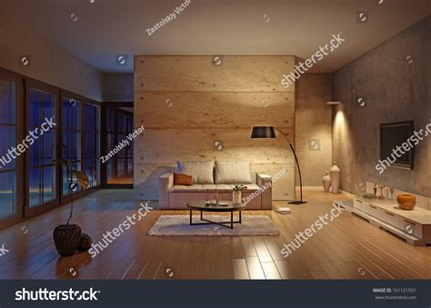 Beautiful Modern Living Room Interior Illustration Stock Illustration ...