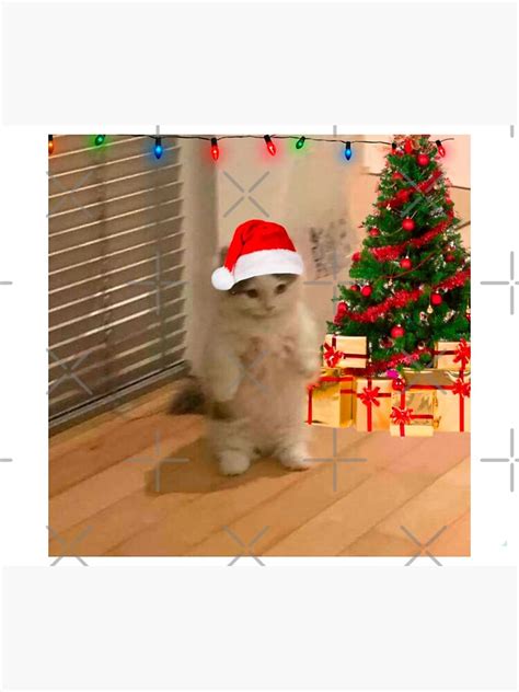 Christmas Cat Meme Poster By Valwerty Redbubble