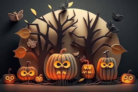 Premium Ai Image Halloween Pumpkins Illustration Of Halloween Theme