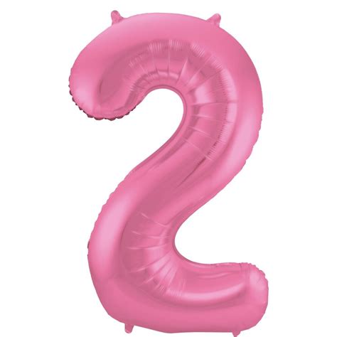 Folie Ballon Cijfer Mat Roze Xl Cm Leeg Partywinkel