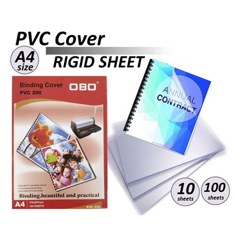 OBO Niso A4 Rigid Sheet PVC Cover Transparent Binding Plastic Cover