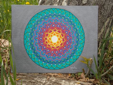 Mandala Painting 11 X 14 Canvas Board Fiesta Mandala | Etsy | Mandala ...