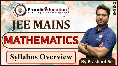 Jee Mains Mathematics Syllabus Overview Lecture Mathematics