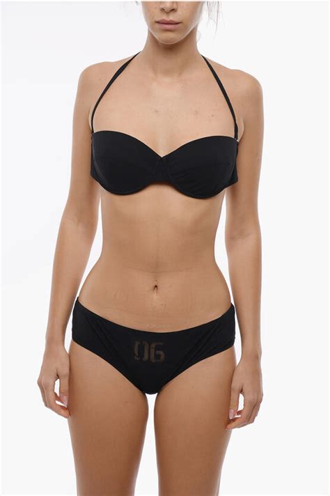 Dolce Gabbana Perforated Logo Monochrome Bikini Women Glamood Outlet