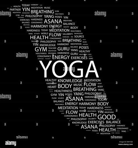 Yoga Concept Illustration Graphic Tag Collection Wordcloud Collage