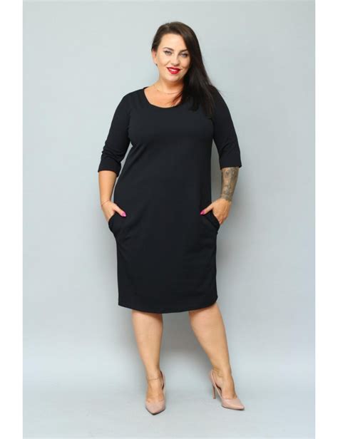 Oversize Owa Sukienka Z Kieszeniami Na Wesele Plus Size XXL Kolor