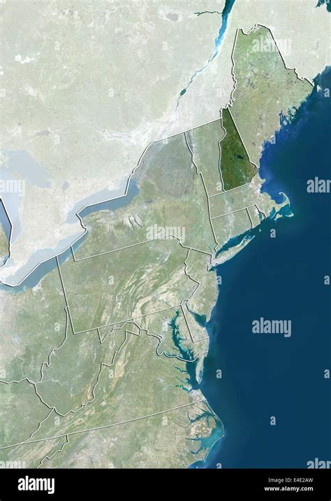 State Of New Hampshire And Northeastern United States True Colour