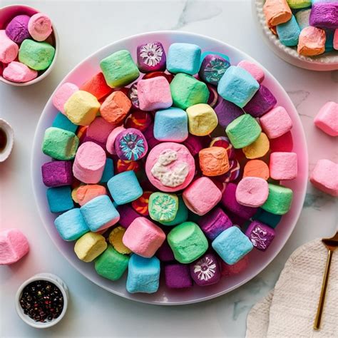 Premium Photo | Zefir marshmallow sweets on a platter