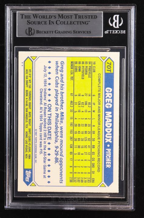 Greg Maddux Signed Topps Traded T Xrc Bgs Pristine Auction