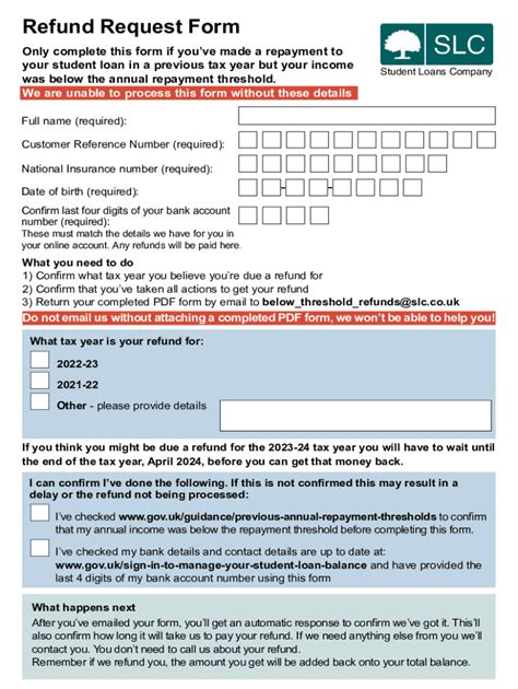 Fillable Online Slc Refund Request Form Slc Customer Complaint Form