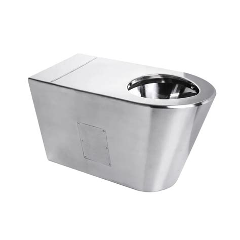 Public Toilets 800mm Stainless Steel Floor Standing P Trap Toilet For