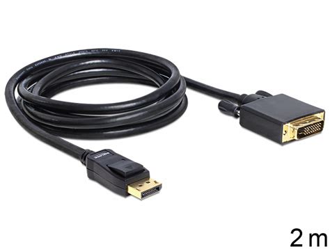 Cablu Displayport La Dvi D Dual Link T T Ecranat 2m Negru Delock 82591