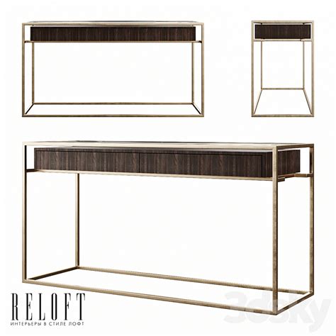 Kennan Console Table In Paldao Wood And Metal Console D Model