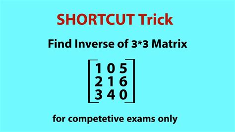 Shortcut Trick To Find Inverse Of X X Matrix For Competitive