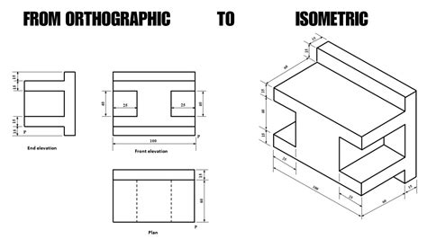 Td More Examples On Conversion From Orthographic To Isometric Part