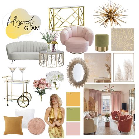 Hollywood Glam Interior Design Mood Board By Rhianreilly Style Sourcebook