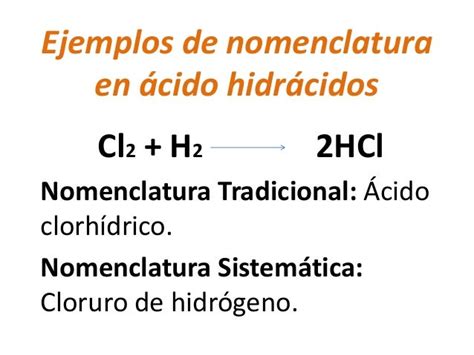 Ejemplos De Nomenclatura En Cido Hidr Cidos Ppt