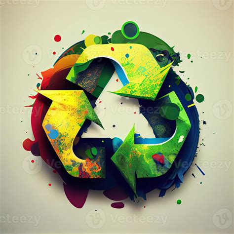 Illustration Of Green Arrows Recycle Eco Symbol Cycle Recycled Icon