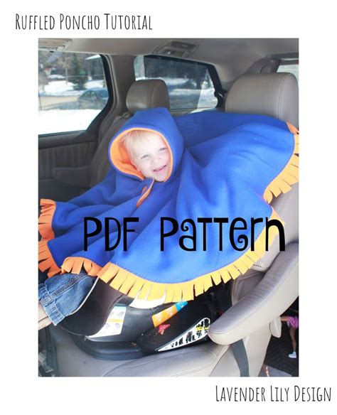 Pdf Pattern Ruffled Trim Carseat Poncho Instant Download Etsy Car