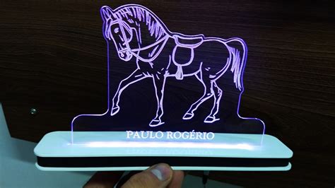 Luminária Abajur de Led Personalizada Cavalo e Sela Elo7