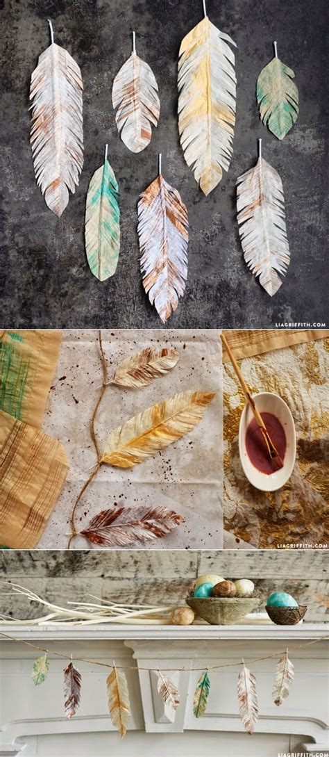 Painted Tissue Paper Feathers Feather Diy Handmade Paper Crafts