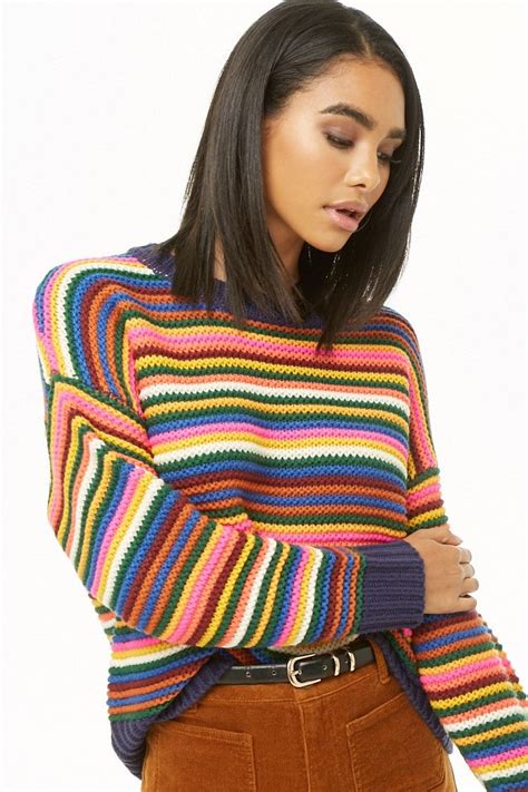 Multicolored Striped Sweater Sweaters Stripes Fashion Ribbed