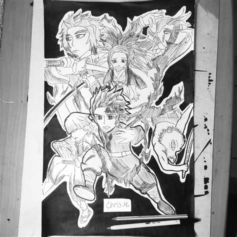 Demon slayer movie poster fanart double page | Demon Slayer: Kimetsu No ...