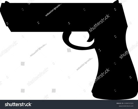 Vector Illustration Black Silhouette Gun Stock Vector (Royalty Free ...