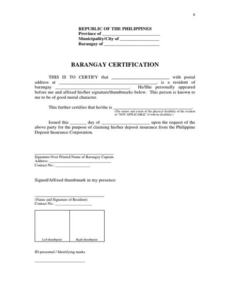 Barangay Certification Of Low Income Editable Fillable Printable Gambaran Porn Sex Picture