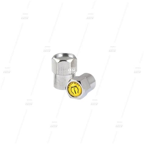 9252104 Chrome Sealing Metal Valve Cap With TPMS Symbol Hex Style