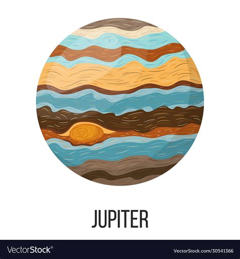 Jupiter Planet Isolated On White Background Vector Image