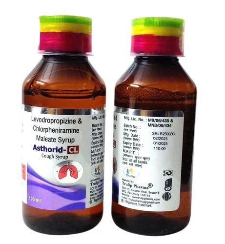 Levodropropizine And Chlorpheniramine Maleate Syrup 120 Ml Packaging