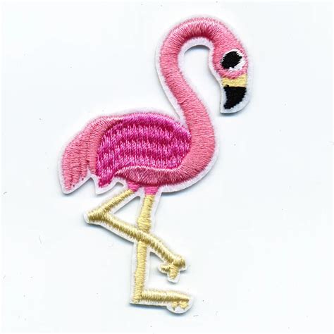 Beautiful Pink Flamingos Patches Iron On Embroidered Patch For Clothing