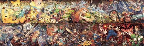 Smash Bros Ultimate Classic Mode Mural Edit [4980x1600] Widescreenwallpaper