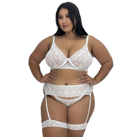 Conjunto Lingerie Plus Size Suti Sem Bojo E Perneira Sensual Am Lia
