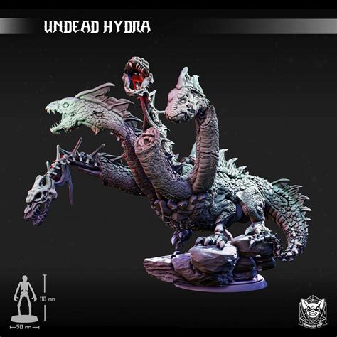 Undead Hydra Dnd Mins 32mm Scale Miniature Dungeons And Dragons Model