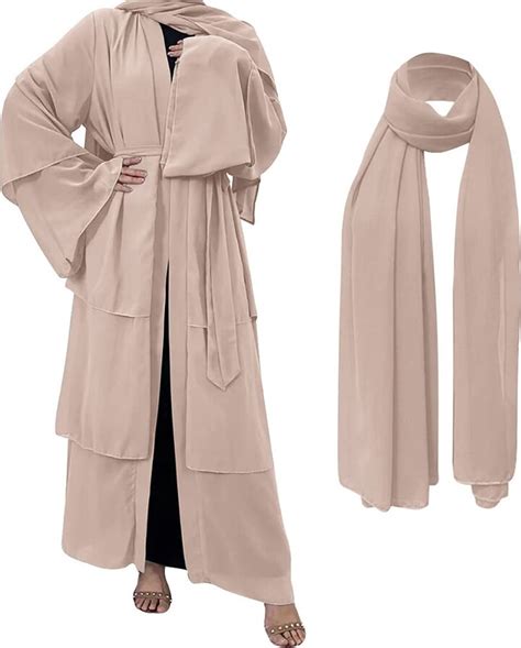 Fymnsi Womens Muslim Abayas Outfit With Hijab Two Piece Sets Dubai