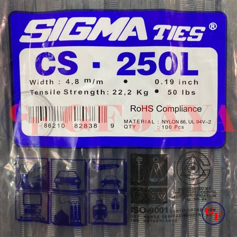 Jual Kabel Ties Tis Sigma Cs 250 L 25cm 25 Cm Hitam Putih