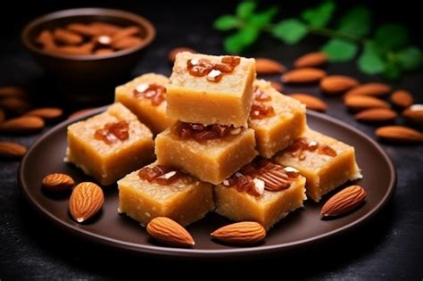 Premium Photo Indian Sweet Food Badam Barfi Or Katli Also Known As